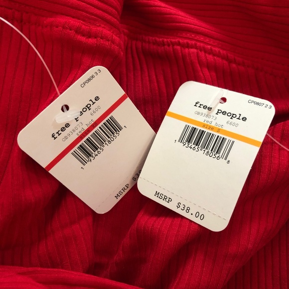 NWT Free People Show Me Solid Red Tube Top - Picture 6 of 6